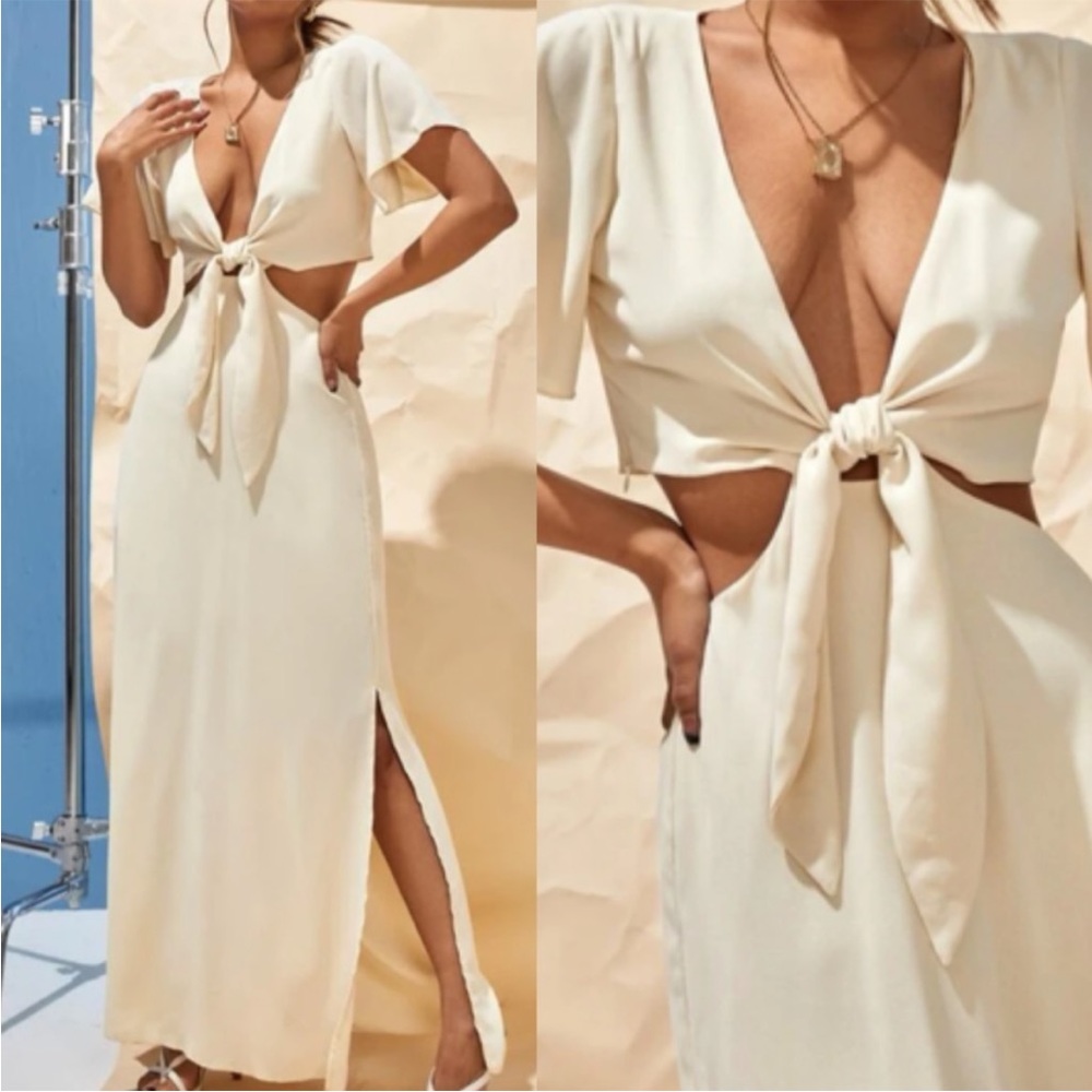 Boho cut out knot front maxi dress - Picture 3 of 10